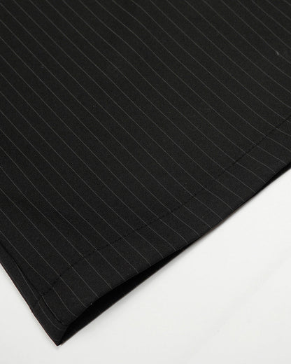 Black Striped Barrel Suit Pant | LCDEGO Streetwear
