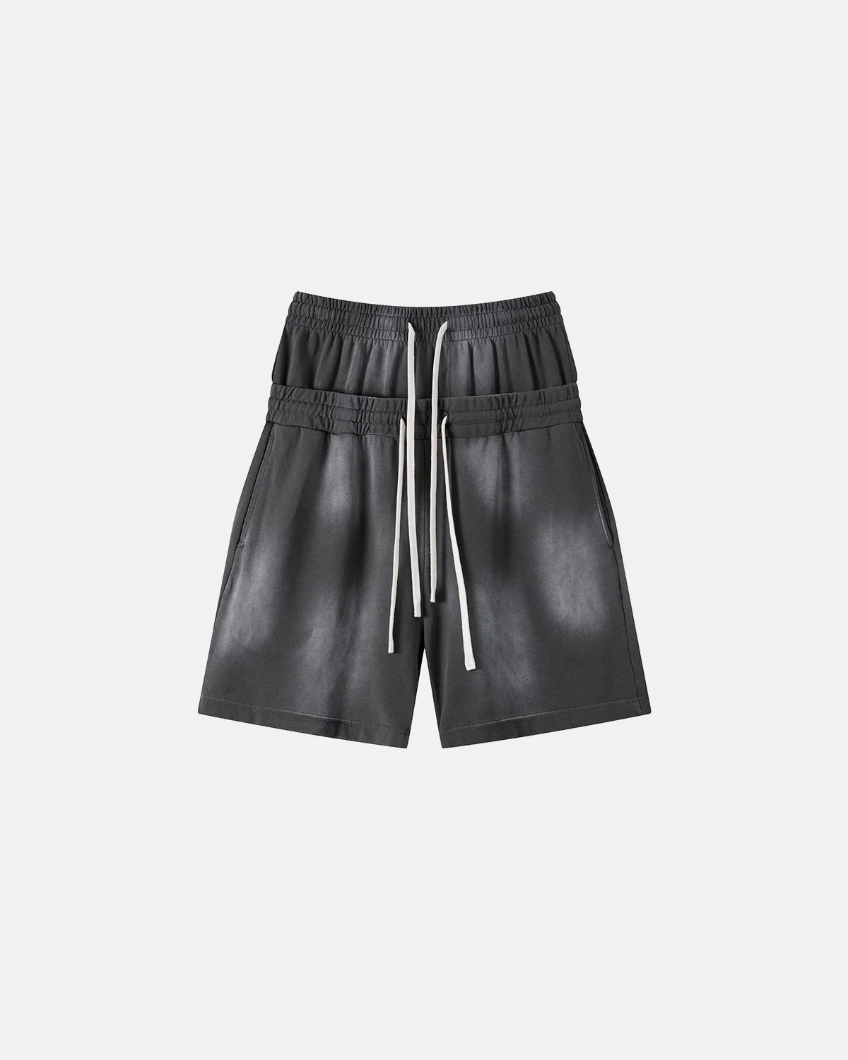 Double Waist Monkey Wash Sweat Shorts | LCDEGO Streetwear