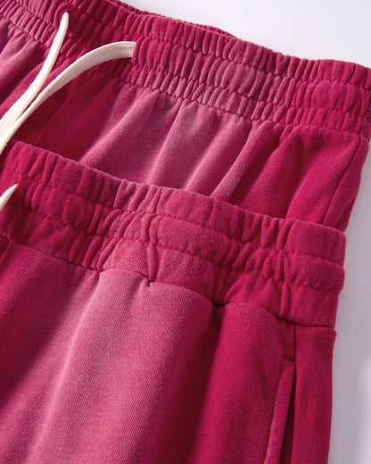 Double Waist Monkey Wash Sweat Shorts | LCDEGO Streetwear