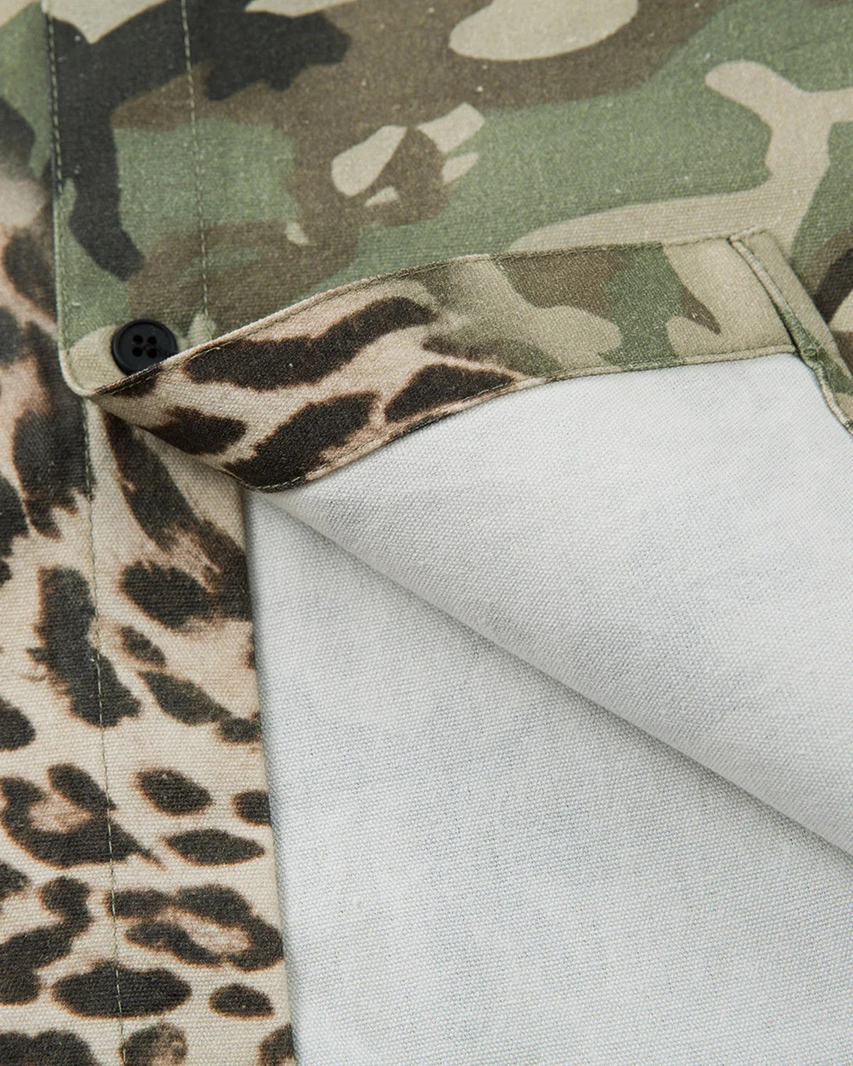 Camo Patchwork Double-Layer Shirt | LCDEGO Streetwear