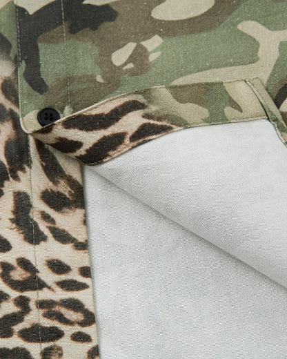 Camo Patchwork Double-Layer Shirt | LCDEGO Streetwear
