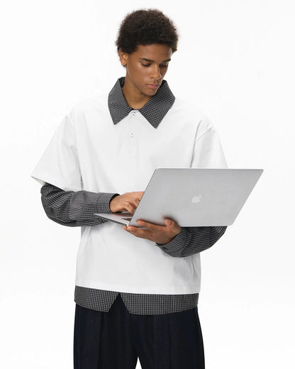Plaid Patchwork Preppy Tees | LCDEGO Streetwear