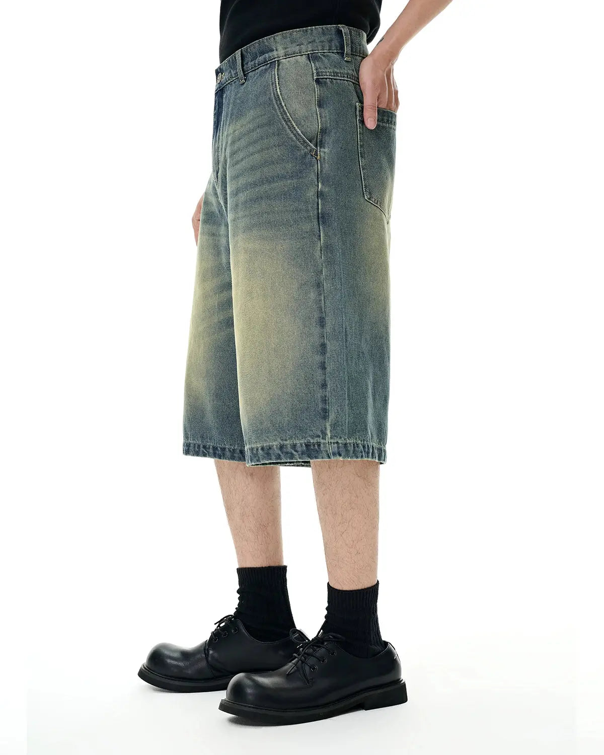 Retro Washed Denim Shorts | LCDEGO Streetwear