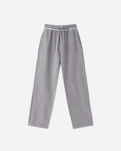 Wash Patchwork Straight Leg Sweatpants | LCDEGO Streetwear