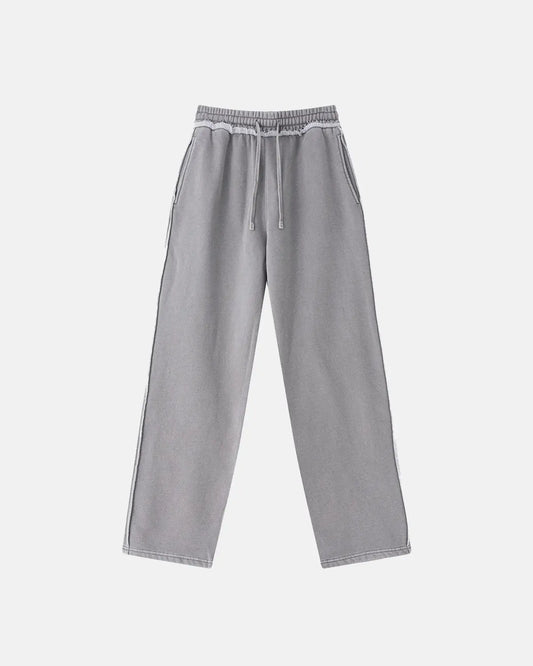 Wash Patchwork Straight Leg Sweatpants | LCDEGO Streetwear