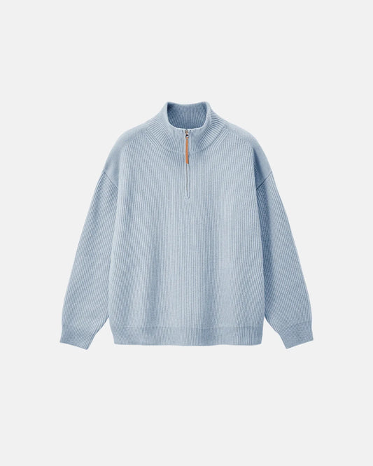 Quarter Zip Up Mock Neck Sweaters | LCDEGO Streetwear