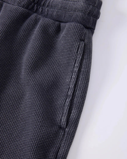 Double Waist Acid Wash Waffle Shorts | LCDEGO Streetwear