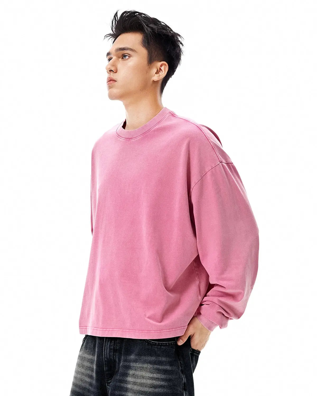 Distressed Washed Long Sleeve Tees | LCDEGO Streetwear