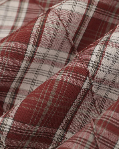 Plaid Stitch Short-Sleeve Shirt | LCDEGO Streetwear