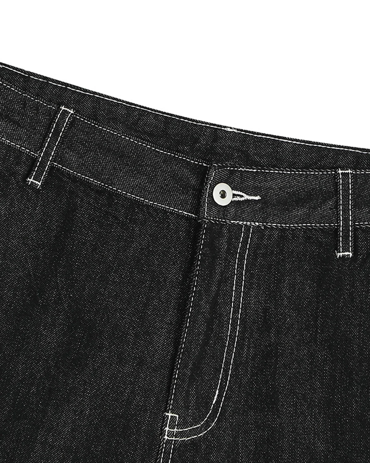 Raw Denim Cargo Longline Shorts | LCDEGO Streetwear