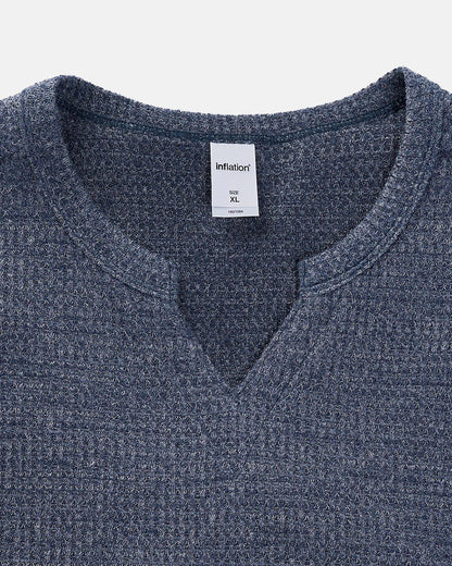 V-neck Long Sleeve Waffle Tees | LCDEGO Streetwear