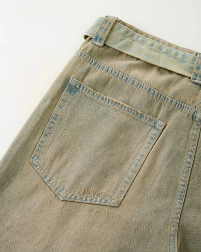 Beaded Studded Washed Baggy Jeans | LCDEGO Streetwear