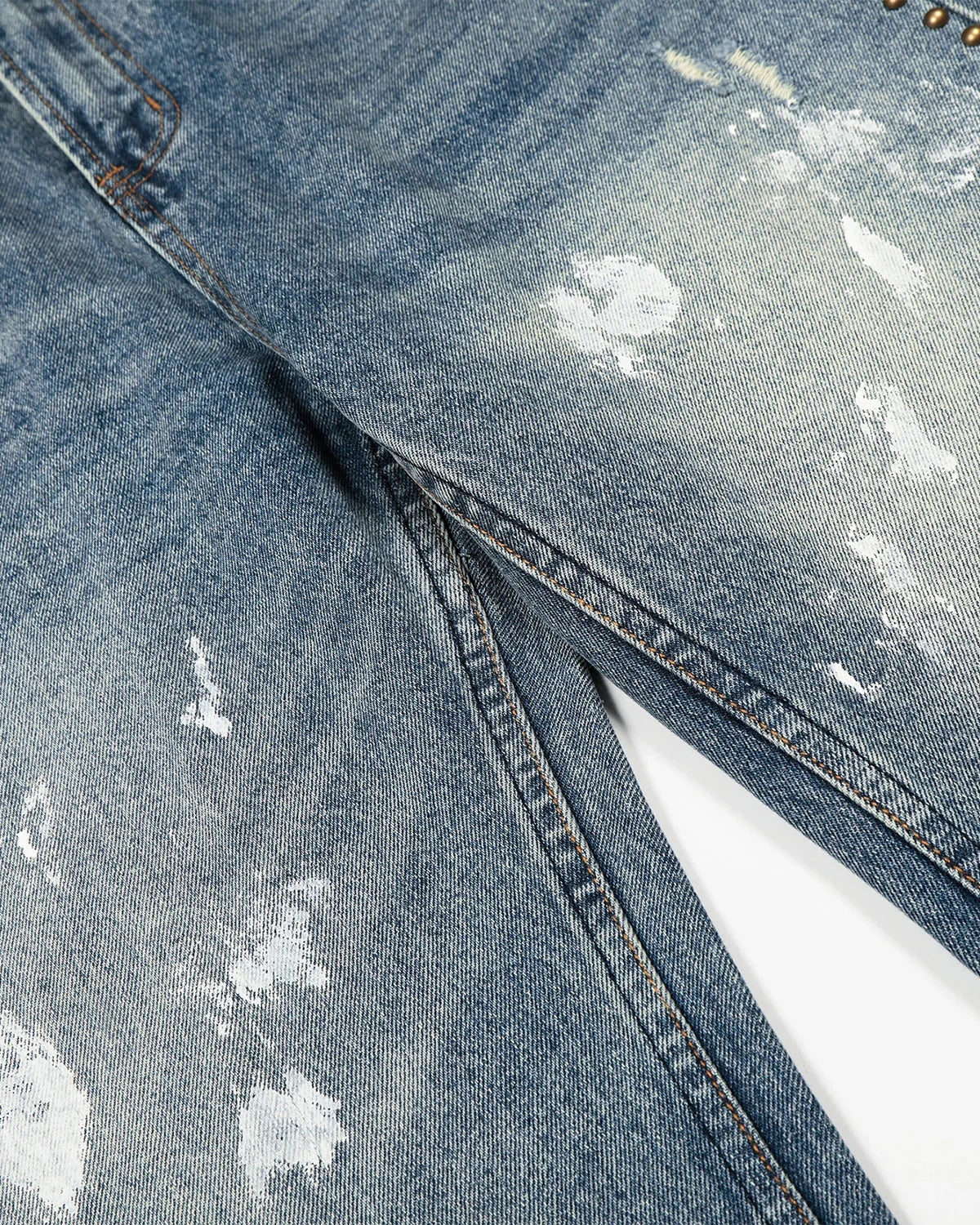 Acid Wash Beaded Studded Flared Baggy Jeans | LCDEGO Streetwear