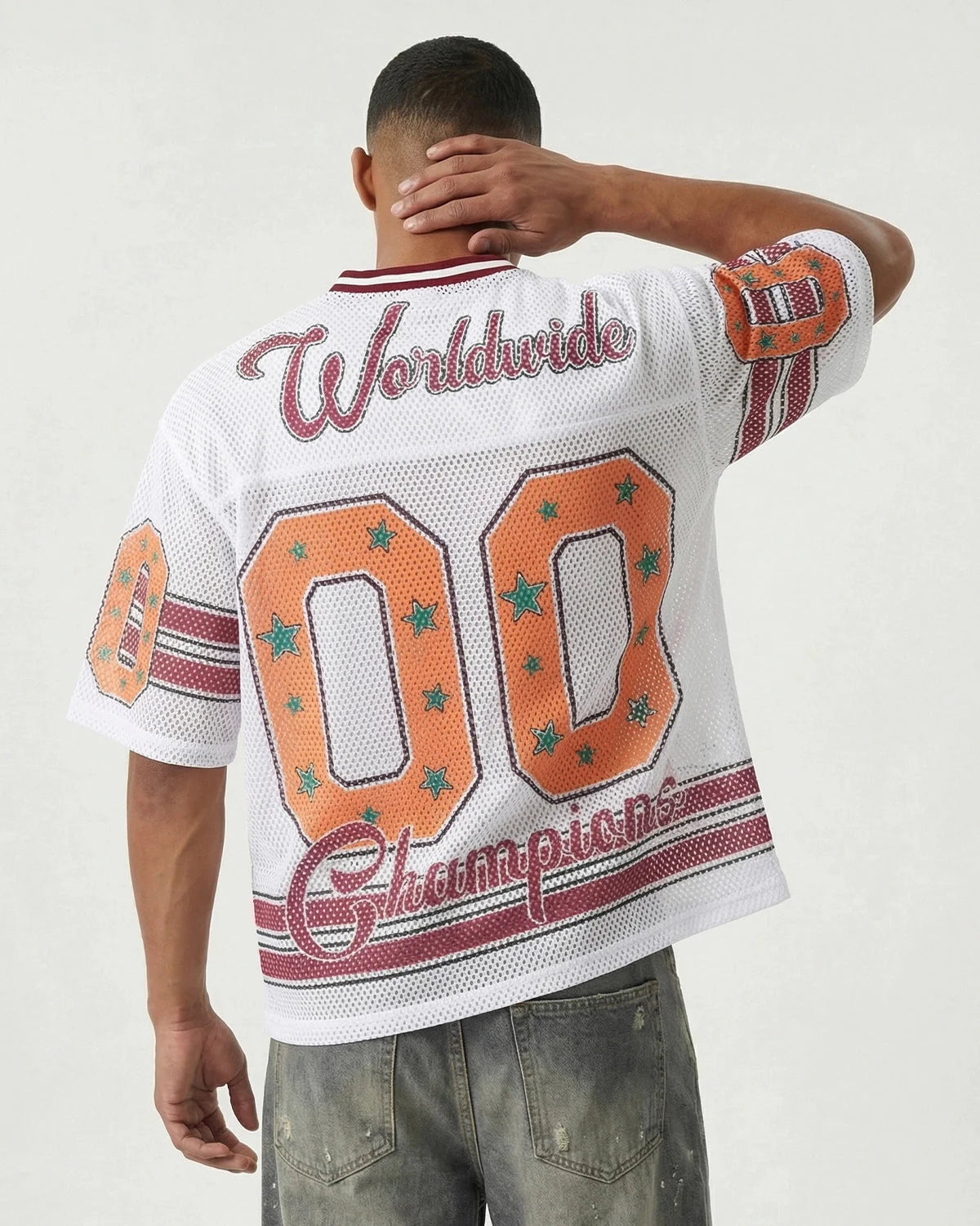 Star Graphic Mesh Football Jersey | LCDEGO Streetwear