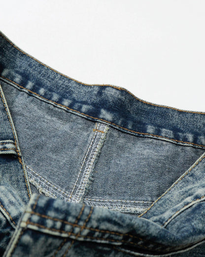 Studded Washed Long Baggy Jorts | LCDEGO Streetwear