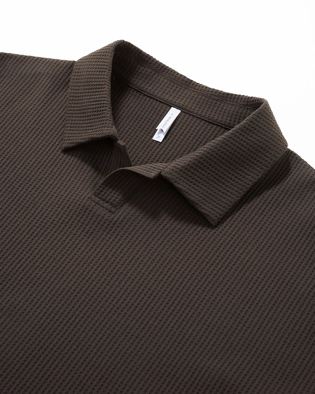 Waffle Long Sleeve Polo Shirts | LCDEGO Streetwear
