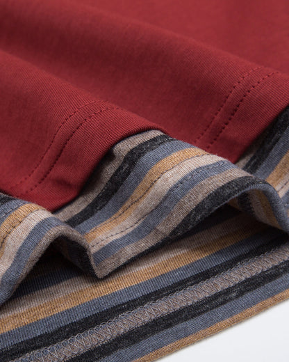 Retro Letter Print Layered Stripe T-Shirt | LCDEGO Streetwear
