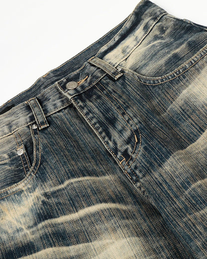 Bamboo Weave Barrel Baggy Jeans | LCDEGO Streetwear