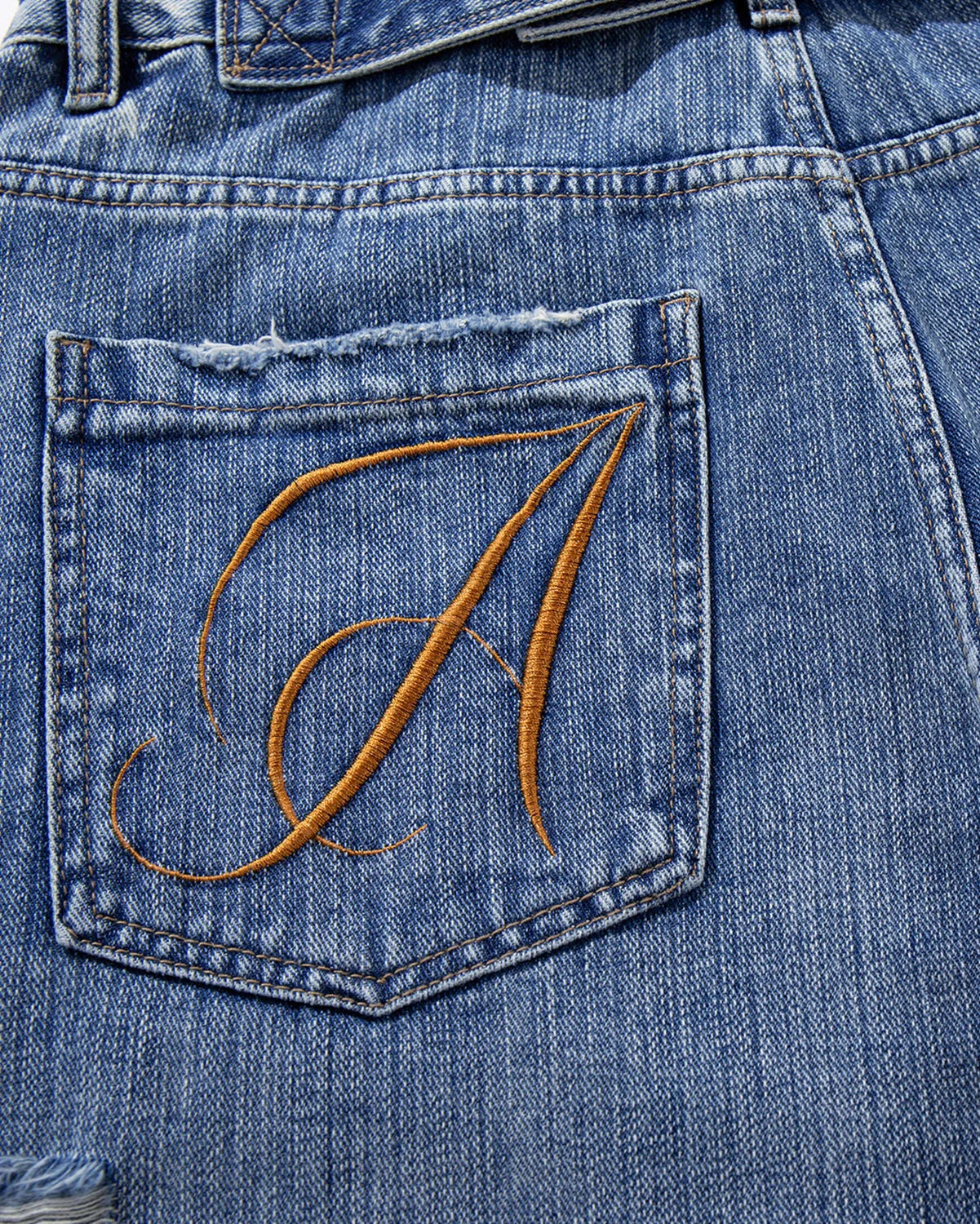 Cinch Back Distressed Denim Jorts | LCDEGO Streetwear