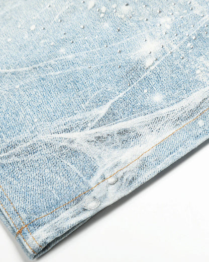 Rhinestone Lightning Baggy Barrel Jeans | LCDEGO Streetwear
