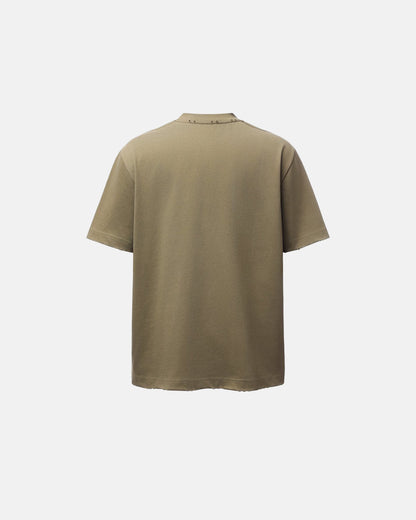 Distressed Washed Mock Neck T Shirt | LCDEGO Streetwear
