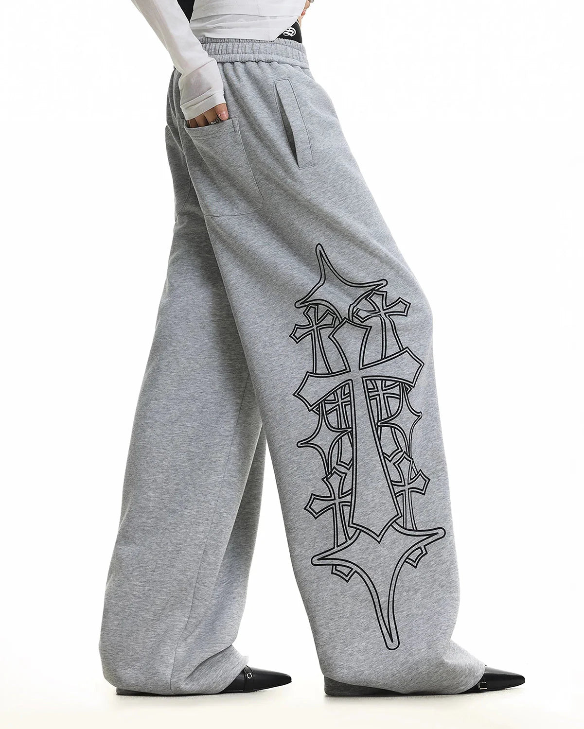 Gothic Graphic Wide Leg Sweatpants | LCDEGO Streetwear