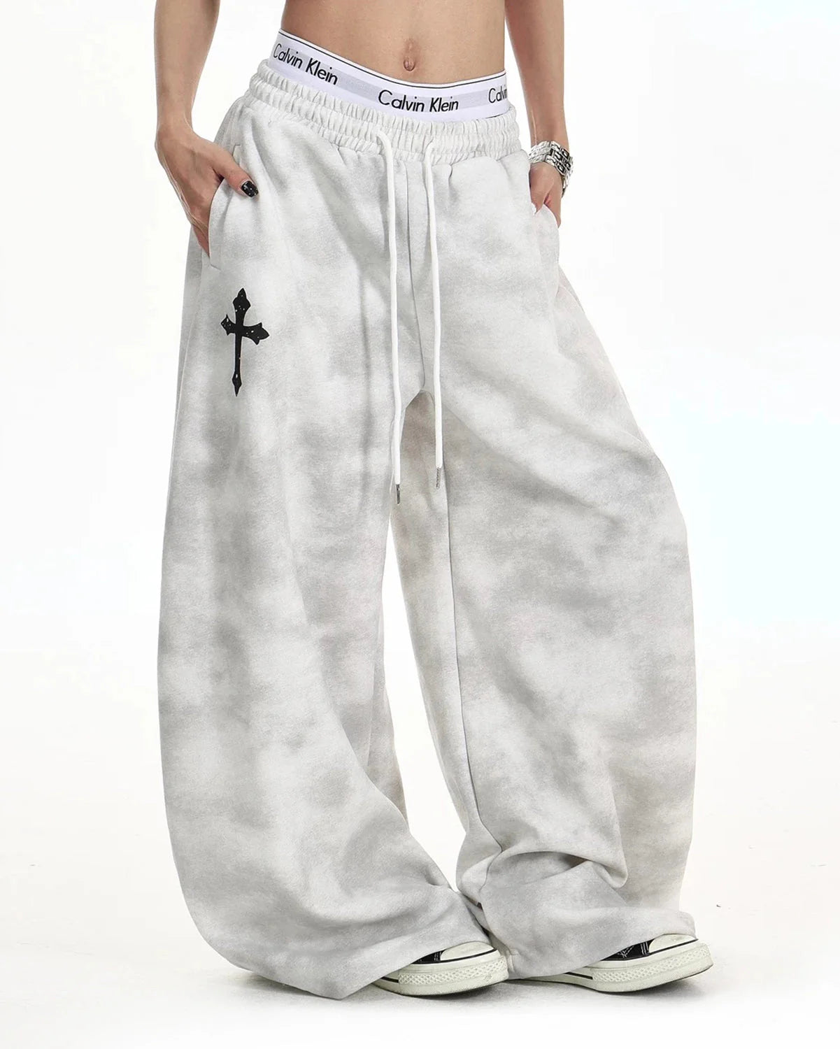 Washed Cross Barrel Sweatpants | LCDEGO Streetwear