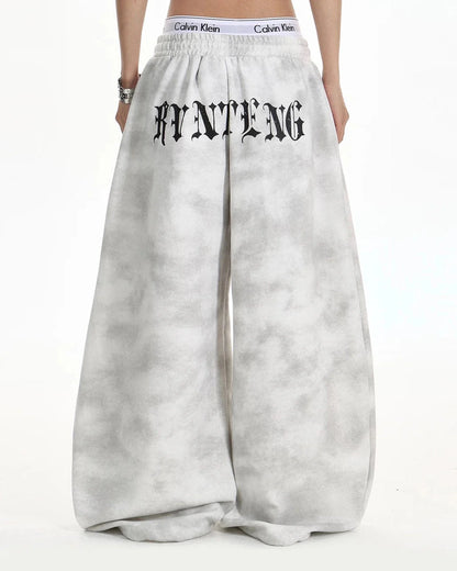 Washed Cross Barrel Sweatpants | LCDEGO Streetwear