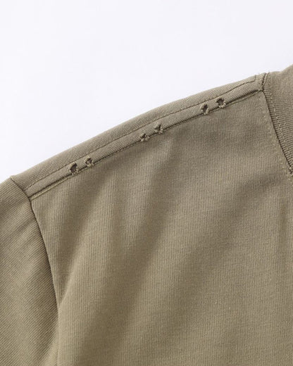 Distressed Washed Mock Neck T Shirt | LCDEGO Streetwear
