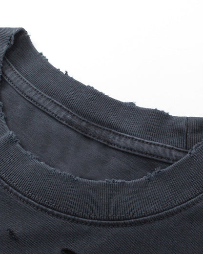 Ripped Distressed Washed Oversized T-Shirt | LCDEGO Streetwear