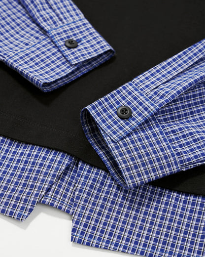 Plaid Patchwork Preppy Tees | LCDEGO Streetwear