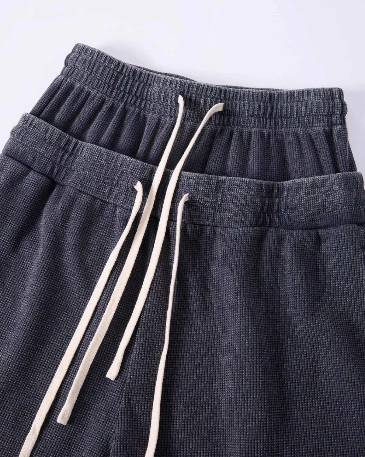 Double Waist Acid Wash Waffle Shorts | LCDEGO Streetwear