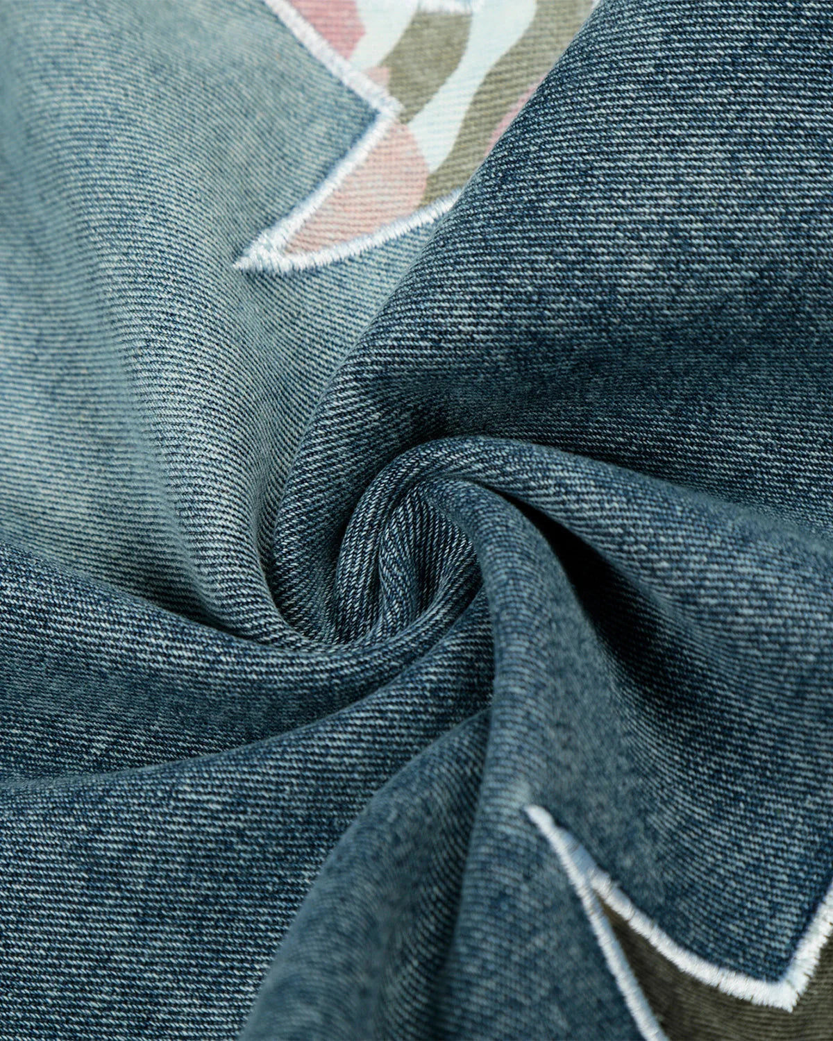 Acid Washed Star Embroidered Barrel Jeans | LCDEGO Streetwear