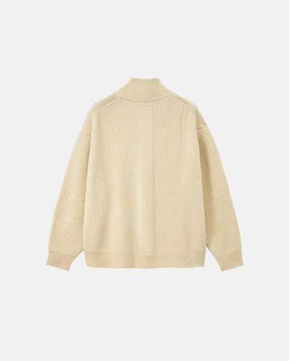 Quarter Zip Up Mock Neck Sweaters | LCDEGO Streetwear