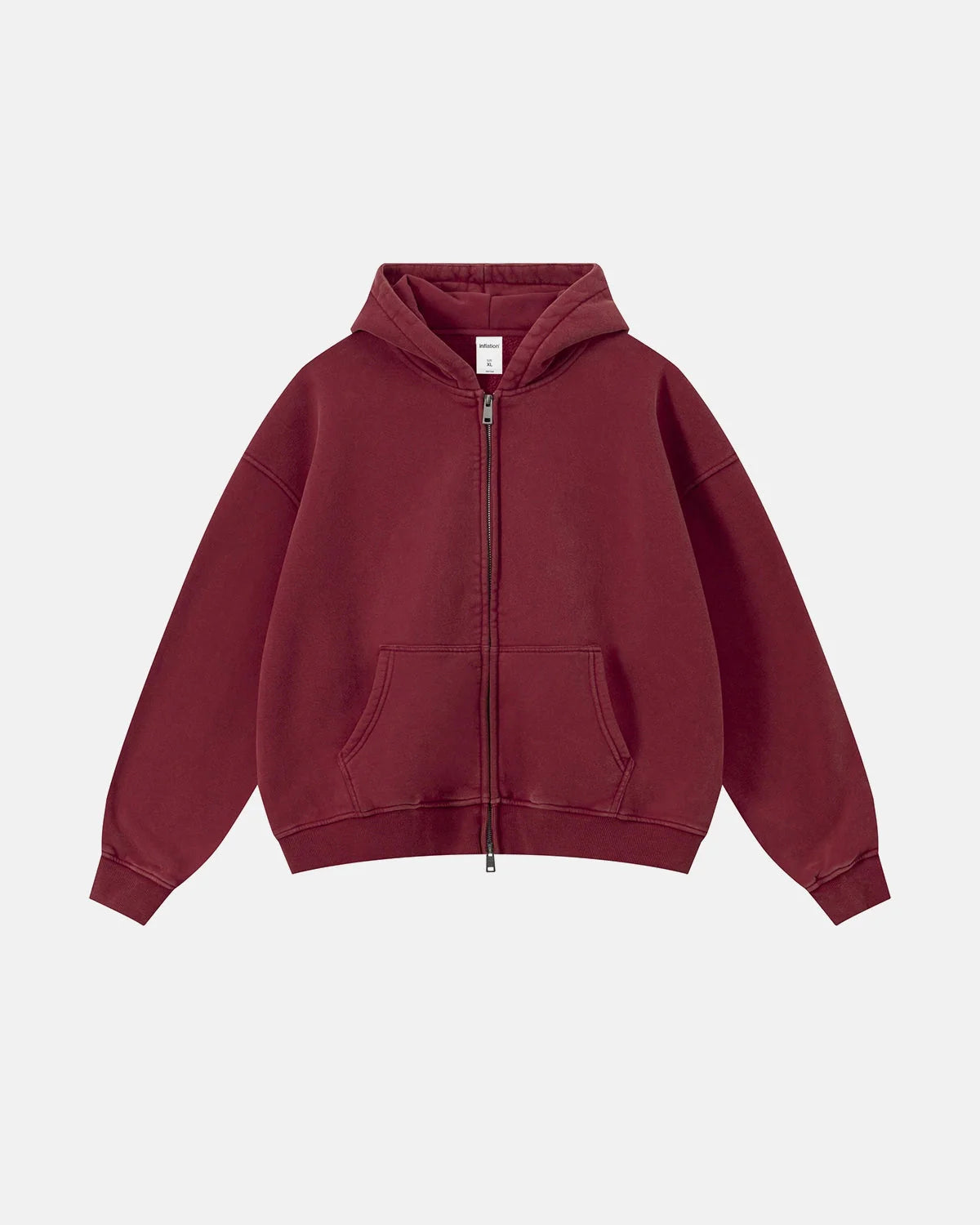 Vintage Washed Fleece Boxy Zip Hoodie | LCDEGO Streetwear