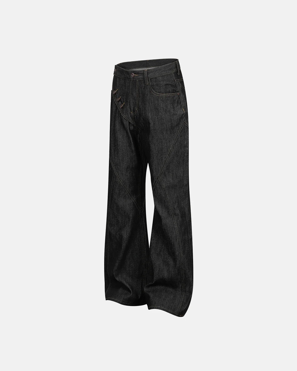 Asymmetric Buttons Bootcut Jeans | LCDEGO Streetwear