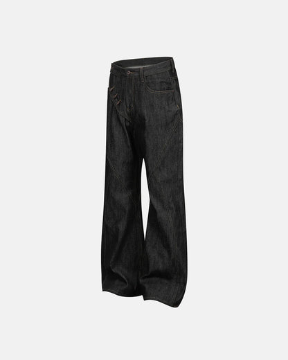 Asymmetric Buttons Bootcut Jeans | LCDEGO Streetwear