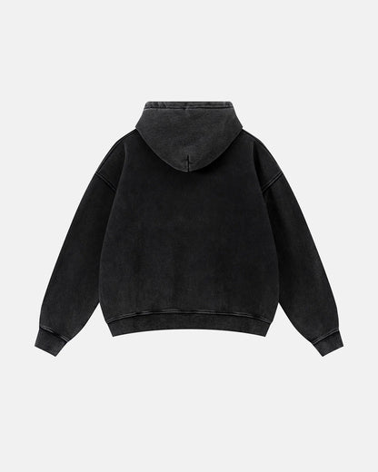 Vintage Washed Fleece Boxy Zip Hoodie | LCDEGO Streetwear