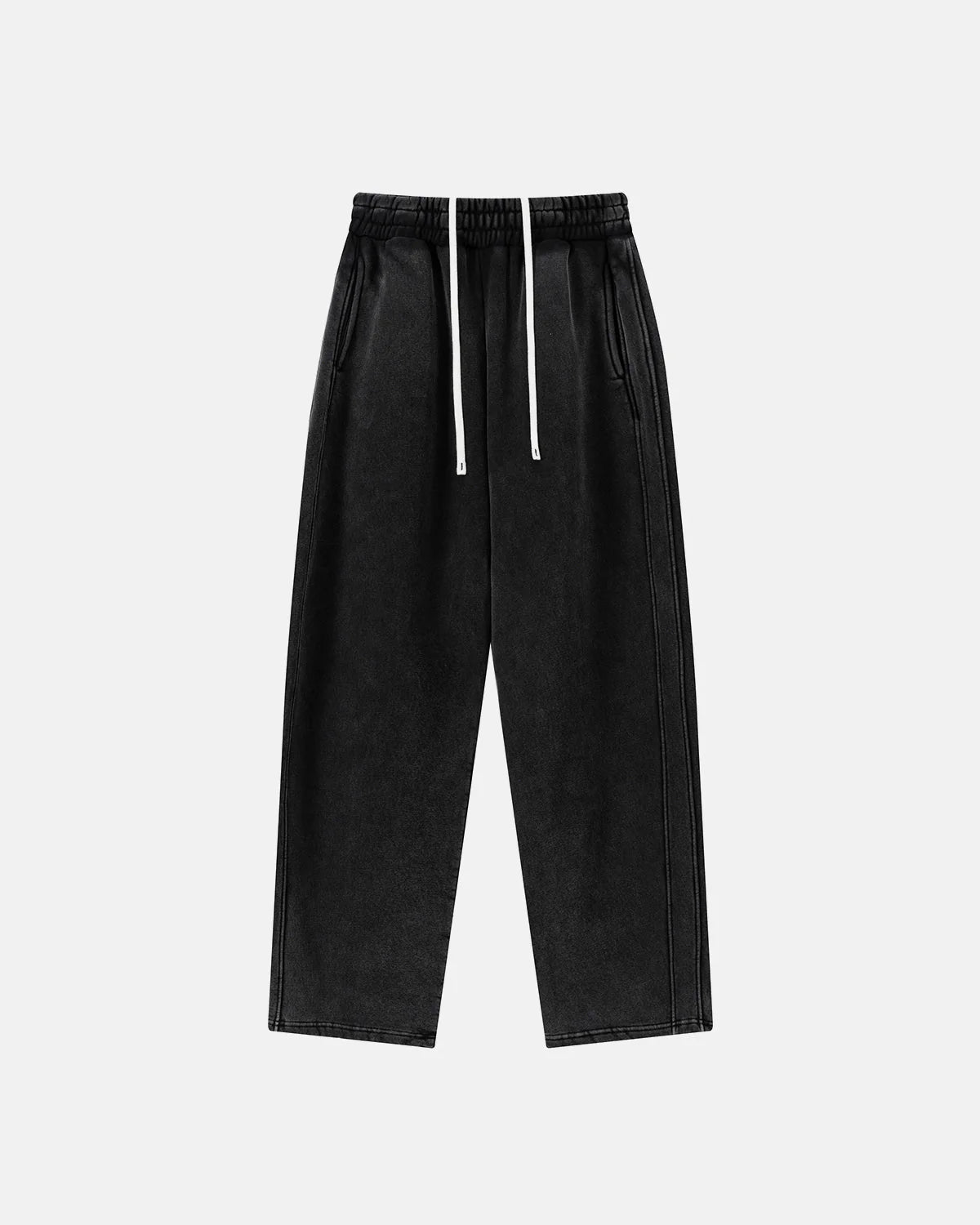 Retro Acid Washed Fleece Straight Leg Joggers | LCDEGO Streetwear