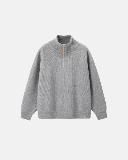 Quarter Zip Up Mock Neck Sweaters | LCDEGO Streetwear