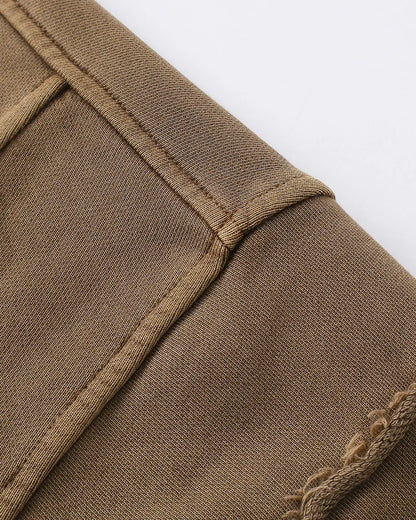Acid Wash Stitching Zip Up Hoodies | LCDEGO Streetwear