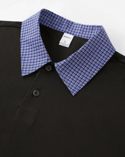 Plaid Patchwork Preppy Tees | LCDEGO Streetwear