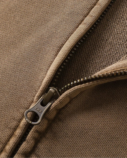Acid Wash Stitching Zip Up Hoodies | LCDEGO Streetwear