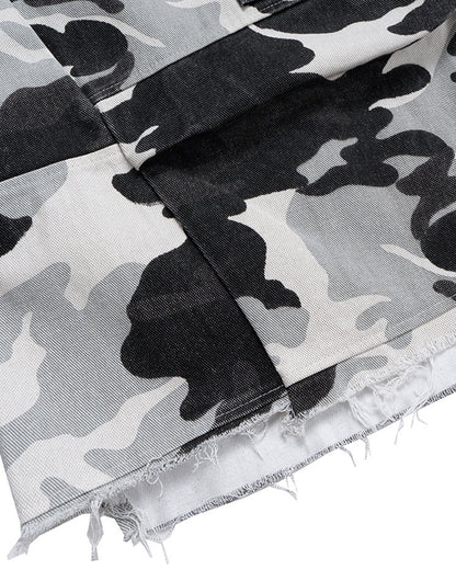 Glitter Camo Cargo Longline Shorts | LCDEGO Streetwear
