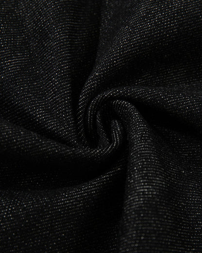 Black Raw Denim Jacket  | LCDEGO Streetwear