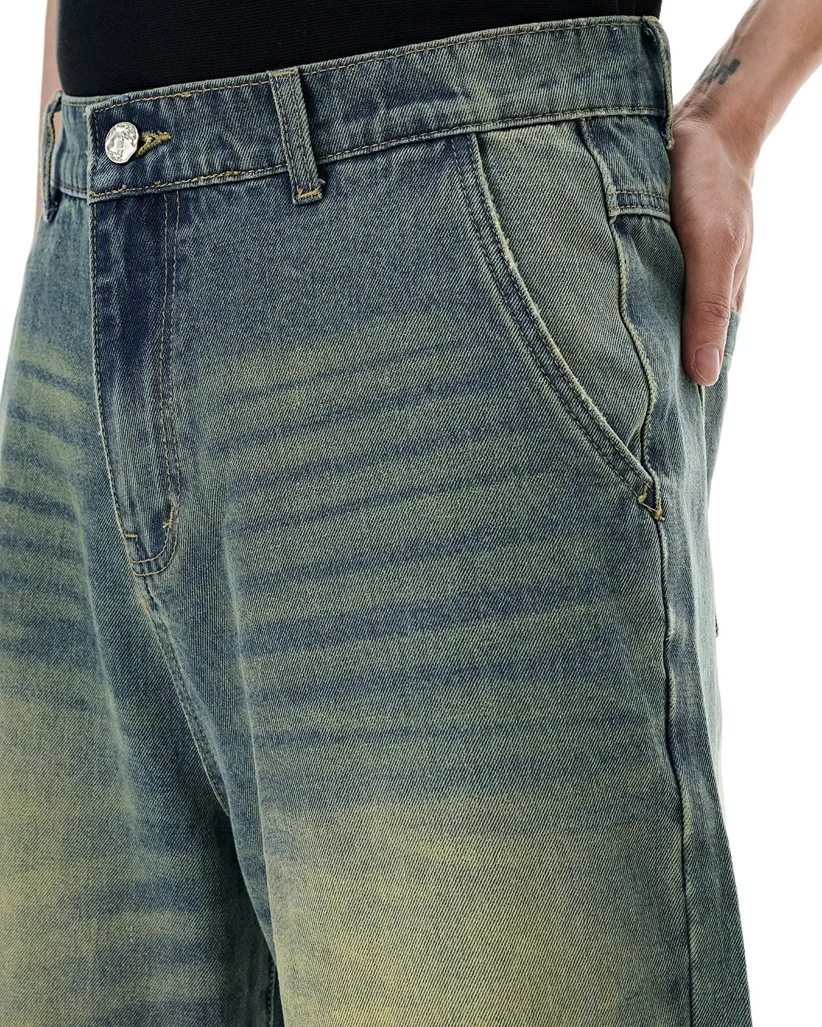 Retro Washed Denim Shorts | LCDEGO Streetwear