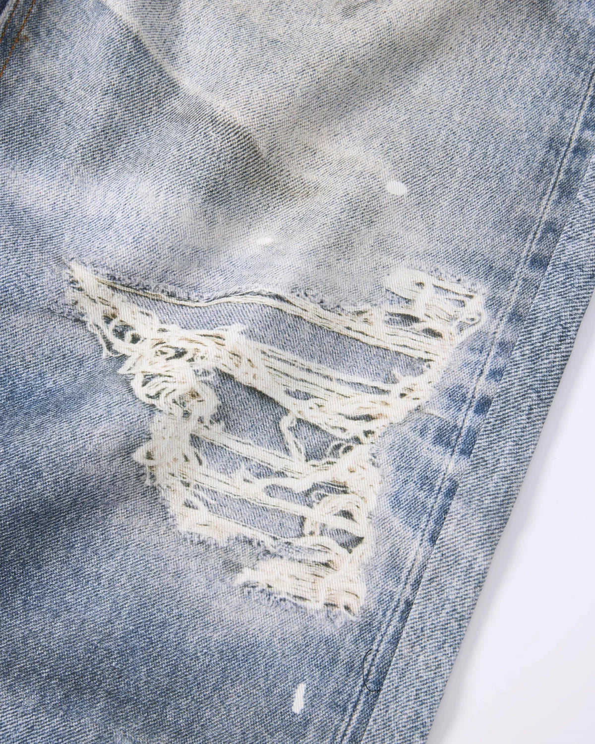 Layered Digital Print Baggy Jeans | LCDEGO Streetwear