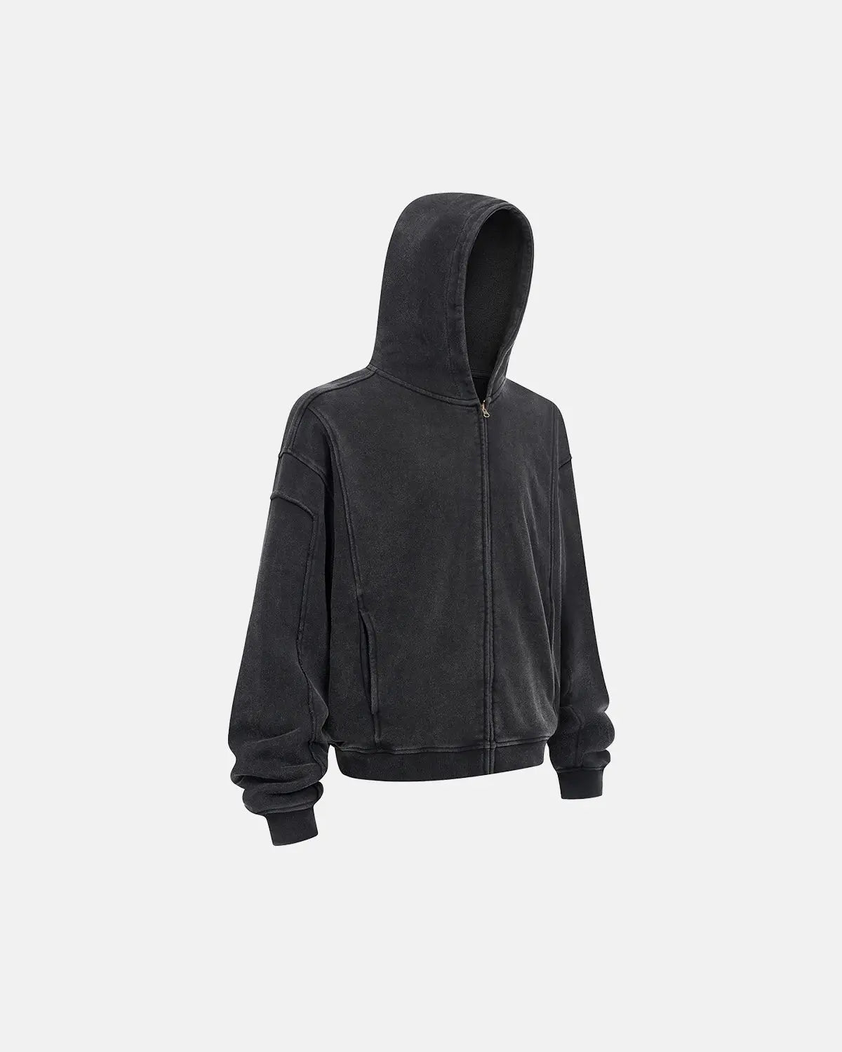 Acid Wash Stitching Zip Up Hoodies | LCDEGO Streetwear