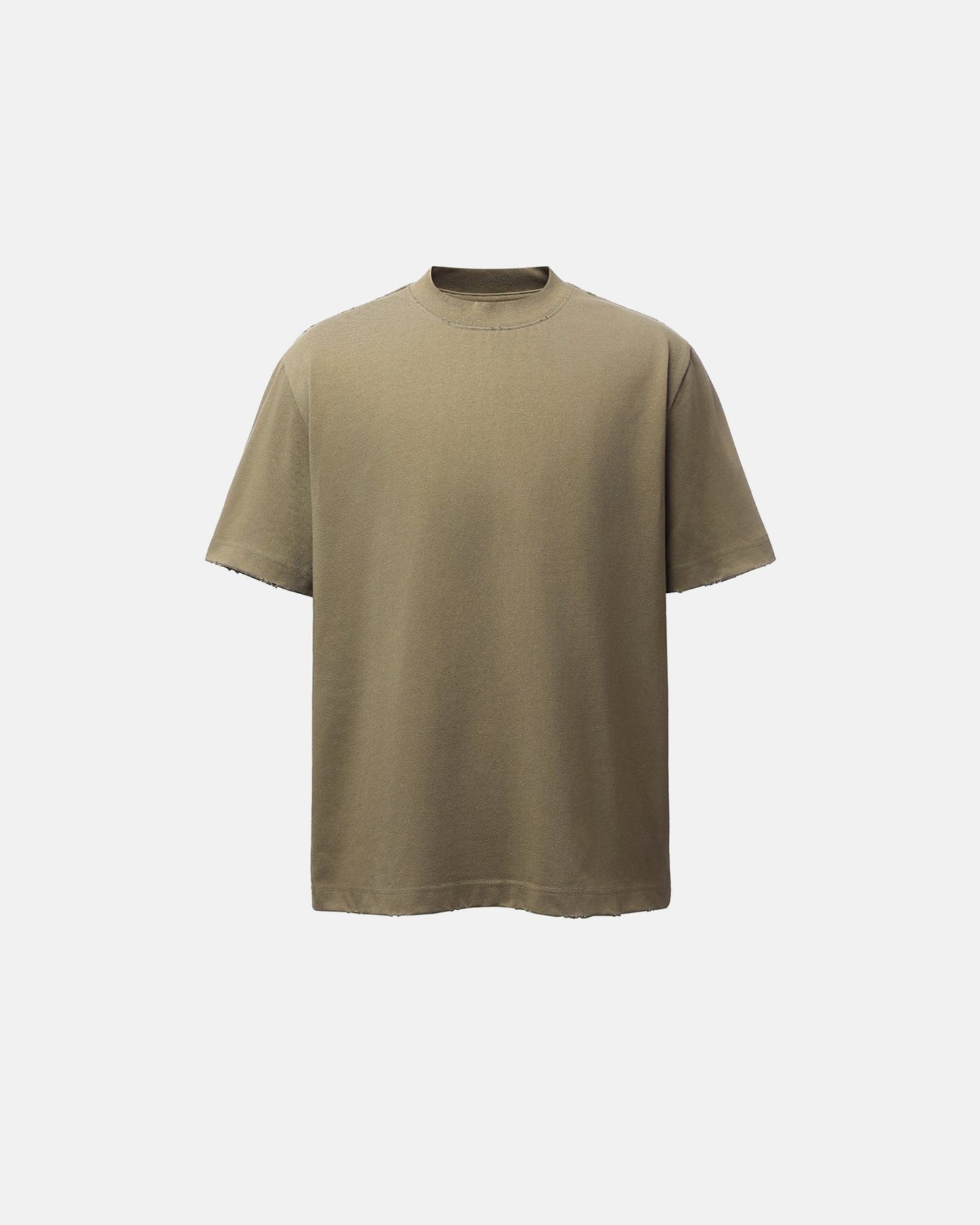 Distressed Washed Mock Neck T Shirt | LCDEGO Streetwear