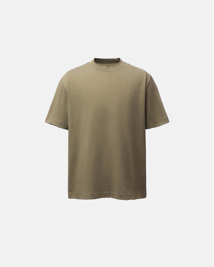 Distressed Washed Mock Neck T Shirt | LCDEGO Streetwear
